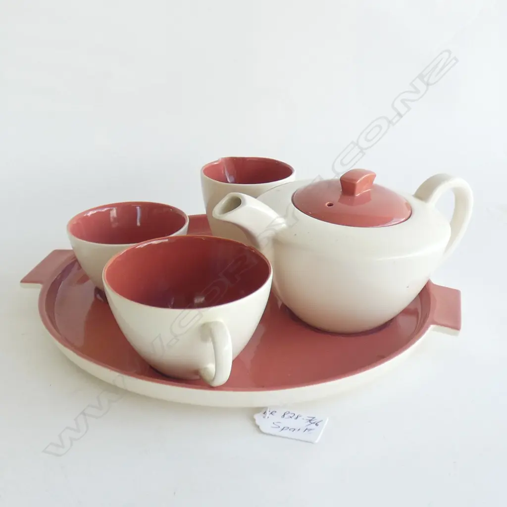 A Poole tea set for one on tray Image 1++